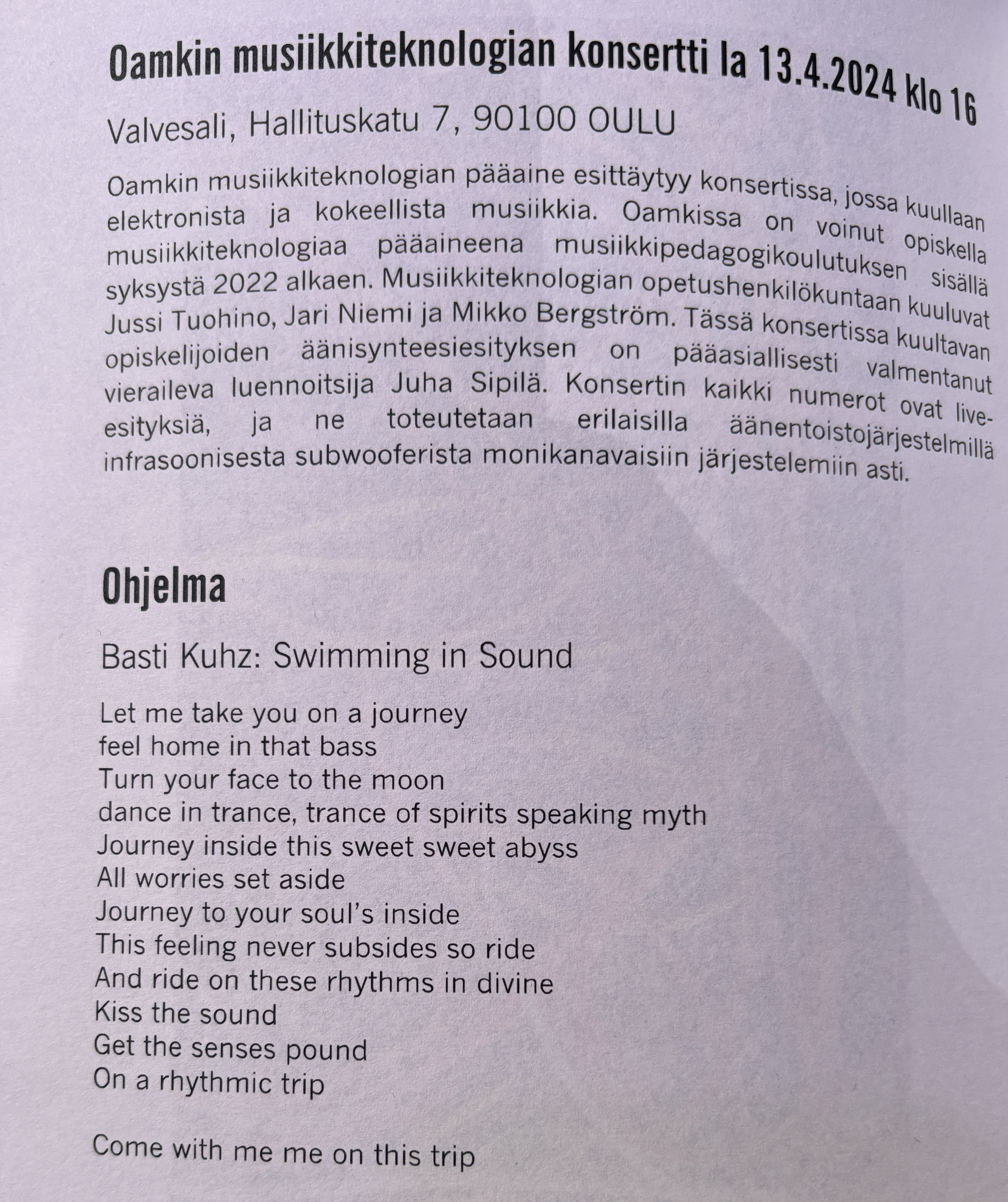 Swimming in Sound Detail